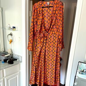 Orange Patterned Women's Dress